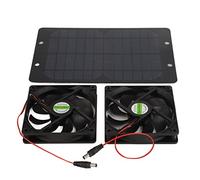 Boxwizard Ventilateur d'extraction solaire pour extérieur - Panneau solaire - Double ventilateur alimenté par panneau solaire - En plastique silicone - 10 W 12 V 2 A - Portable - Pour poulailler,