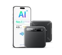 BOYA Notra Enregistreur Vocal AI, Capture 3 Modes - Ambiance/Appel téléphonique/Bluetooth, Transcription IA et résumé Intelligent, Prend en Charge Plus de 140 Langues, Stockage de 64 Go, Prise de