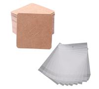 BOYANDM Lot de 100 cartes de présentation carrées en papier pour étiquettes de prix, étiquettes à bijoux, étiquettes à suspendre pour mariage, anniversaire, papier de vachette, taille unique, Comme