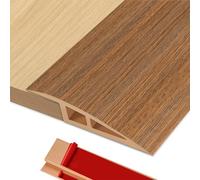 BOYIFEIJIE Barre de Seuil Rattrapage de Niveau, 1M x 5cm Barre de Seuil Multiniveau Adhesive PVC, Seuil de Porte Rattrapage Niveau pour Hauteur du Seuil 5mm ~ 10mm (Bois Cèdre)
