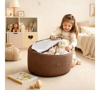 BOYIFEIJIE Pouf de rangement pour animaux en peluche - Housse vide avec fermeture éclair - Organiseur de jouets doux pour peluches et couvertures - Coussin d'assise confortable pour chambre d'enfant