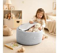 BOYIFEIJIE Pouf de rangement pour animaux en peluche - Housse vide avec fermeture éclair - Organiseur de jouets doux pour peluches et couvertures - Coussin d'assise confortable pour chambre d'enfant