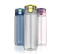 BOZ BPA Bouteille D'eau en Plastique Gratuite Avec Couvercle De Paille, 600 Ml / 20 Oz, Bouteille D'eau De Voyage À L'épreuve De Fuite, Avec Poignée De Transport Facile (Noir)