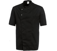 BP 1548-400-32-XL Veste de cuisinier à manches mi-longues, col montant et bouton-pression dissimulé, mélange de tissu 215,00 g/m², noir, XL