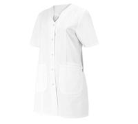 BP 1640-485-21-46n - Tunique pour femme - Manches 1/2 - Col en V avec bouton pression - Mélange de tissus 215 g/m² - Blanc - 46 n