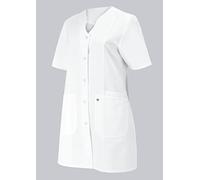 BP 1640-485-21-56n Casaque pour femme, manches 1/2, col en V avec bouton pression, mélange de tissus 215,00 g/m², blanc, 56n