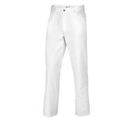 BP 1643-558-21-XLl Pantalon unisexe en jean avec élastique réglable à l'arrière, mélange de tissu 245 g/m², blanc, taille XL