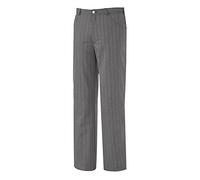 BP 1643-801-36-3XLl, Pantalon unisexe, style jeans avec élastique réglable au dos 215,00 g/m², mélange de tissu rayé noir-blanc, 3XLl