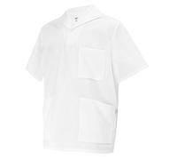 BP 1659-485-21-Ln, Tunique unisexe à enfiler, manches 1/2 avec col pelle 215,00 g/m², mélange de tissu blanc, Ln
