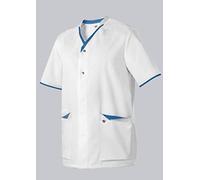 BP 1703-485-2106 Casack pour elle et lui, Coupe normale, 50% coton/50% polyester, Blanc/bleu azur, Taille 2XL