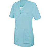 BP 1740-435-111-3XL Tunique à enfiler pour femme, manches 1/2, col en V avec fine bande à bouton-pression, 180 g/m², mélange de tissu, océan, 3XL