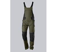 BP 1821-565-7332-30/32L Salopette en tissu mélangé avec bretelles stretch et attaches à clip 65% polyester/35% coton Olive/noir 30/32 l