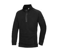 BP 1828-293-0032-2XL Sweat-shirt à manches longues pour homme en mélange de tissu avec col montant zippé 60% coton/40% polyester Noir Taille 2XL
