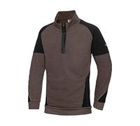 BP 1828-293-4032-2XL Sweat-shirt à manches longues pour homme en mélange de tissu avec col montant zippé 60% coton/40% polyester Falke/noir Taille 2XL