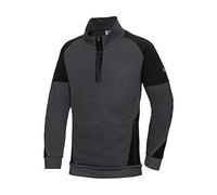BP 1828-293-5632-3XL Sweat-shirt à manches longues pour homme en mélange de tissu avec col montant zippé 60% coton/40% polyester Anthracite/noir Taille 3XL