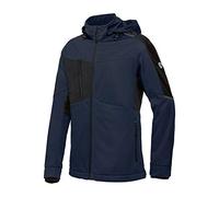 BP 1830-992-1432-Sn Veste softshell à col montant pour homme, fermeture éclair à l'avant, 100% polyester, bleu nuit/noir, taille S