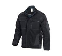 BP 1874-572-32-XS Veste de travail softshell pour homme, col montant, fermeture éclair avant dissimulée, 100% polyester, noir, taille XS