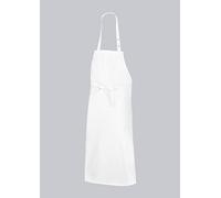 BP 1900-400-21-75/100 - Lot de 3 bavoirs longs (largeur 75 cm) 75 cm x longueur 100 cm - Tour de cou réglable avec boutons-pression - 1 poche latérale - 215 g/m² - Blanc 75/100