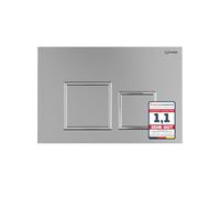 BP FEINER Plaque de déclenchement WC - Plaque de déclenchement compatible avec Geberit Sigma UP300, UP320, UP700, UP720 - 2 débits - Argent mat