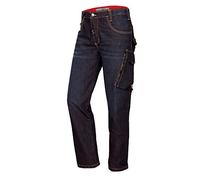 BP Jean de travail 1990-038-01 - Coupe ergonomique - Tissu stretch - 78% coton, 22% élastomère - Coupe ajustée - Taille : 34/32 - Couleur : bleu foncé délavé