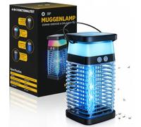 BP Lampe Anti Moustique Lampe Insecte Électrique avec Grille 4200V, Attrape-Mouches et Lampe de Mouche, Solaire & USB-C Rechargeable, 4 Modes Étanche, Noir