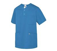 BP Med Tunics 1741-853-116 Tunique à enfiler pour elle et lui - Manches 1/2 - Col en V discret - 50% polyester, 50% lyocell - Coupe standard - Taille : XL - Couleur : bleu azur