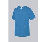 BP Med Tunics 1741-853-116 Tunique à enfiler pour elle et lui - Manches 1/2 - Col en V discret - 50% polyester, 50% lyocell - Coupe standard - Taille : 3XL - Couleur : bleu azur