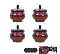 BPABDEITR Pieds De Canapé en Bois, Paquet De 4 Vis M8, Pieds en Fourrure en Bois Massif, Multicolores 6-18cm(Red Walnut,6cm/2.36in)
