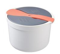 Bpafree PP Cuiseur à riz pour micro-ondes et cuiseur vapeur avec passoire pour une cuisson efficace, design portable pour voyage, bureau et utilisation à la maison, facile à nettoyer, 18 x 18 x 13 cm
