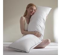 BPC Oreiller Plumes et Duvet d'oie 40x145 cm Coussin de Grossesse | Housse 100% Coton Biologique | Moelleux et Gonflant | Confort Hôtelier de Luxe | Certifiée OEKO-TEX, RDS & DownPass