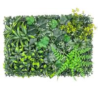 Bprtcra Panneau Mur Végétal Artificiel Intérieur Extérieur 60x40cm，B01 | Murale Feuillage Dense Fougère Lierre Lavande Plante Synthétique Intérieur Extérieur Imperméable