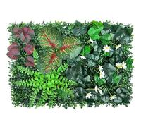 Bprtcra Panneau Mur Végétal Artificiel Intérieur Extérieur 60x40cm，B16 | Murale Feuillage Dense Fougère Lierre Lavande Plante Synthétique Intérieur Extérieur Imperméable