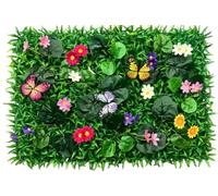 Bprtcra Panneau Mur Végétal Artificiel Intérieur Extérieur 60x40cm，B22 | Murale Feuillage Dense Fougère Lierre Lavande Plante Synthétique Intérieur Extérieur Imperméable