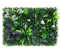 Bprtcra Panneau Mur Végétal Artificiel Intérieur Extérieur 60x40cm，B23 | Murale Feuillage Dense Fougère Lierre Lavande Plante Synthétique Intérieur Extérieur Imperméable