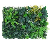 Bprtcra Panneau Mur Végétal Artificiel Intérieur Extérieur 60x40cm，B25 | Murale Feuillage Dense Fougère Lierre Lavande Plante Synthétique Intérieur Extérieur Imperméable