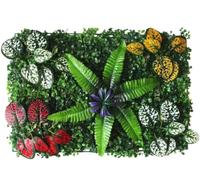Bprtcra Panneau Mur Végétal Artificiel Intérieur Extérieur 60x40cm，B38 | Murale Feuillage Dense Fougère Lierre Lavande Plante Synthétique Intérieur Extérieur Imperméable