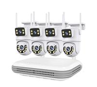 BPRXZMGQDFLK Caméra IP, Système de Surveillance WiFi à Double Objectif PTZ avec caméra sécurité Audio bidirectionnelle et kit vidéosurveillance NVR 8 canaux(1T,NVR add 4PCS A29)