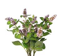 BQEE Lot de 4 tiges de patchouli artificielles de 73,7 cm - Plantes vertes, fleurs de menthe artificielles pour décoration de maison et de bureau (rose clair)