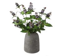 BQEE Lot de 4 tiges de patchouli artificielles de 73,7 cm - Plantes vertes, fleurs de menthe artificielles pour décoration de maison et de bureau (bleu)