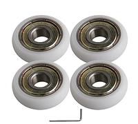 BQLZR 8 x 27,5 x 8 mm Blanc Plastique Roulement en acier à roulement à billes Guide Poulie Rouleau ronde de roue jusqu'à 83 kg Lot de 4
