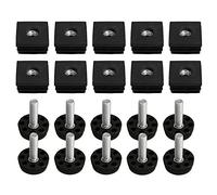 BQLZR Lot de 10 bouchons en plastique noir avec filetage M8 - 30 mm x 30 mm