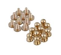 BQLZR Lot de 10 rivets pour le cuir - À visser - En laiton -, Doré,