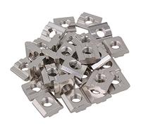 BQLZR Lot de 30 tasseaux en T en acier carbone argent - Norme européenne - Profil extrudé en aluminium, argent, BQLZRN22260