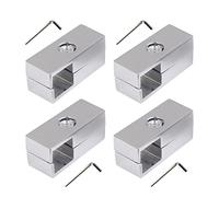 BQLZR Lot de 4 connecteurs de tube carrés en alliage d'aluminium pour tuyau de 2,5 x 2,5 cm Argenté