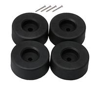 BQLZR Lot de 4 Pieds de Meubles Ronds en Plastique Noir - 45 mm de Diamètre, 18 mm et 6 mm