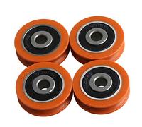 BQLZR Lot de 4 poulies en nylon orange de 29 mm de diamètre extérieur pour portes et fenêtres