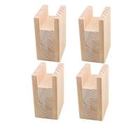 BQLZR Lot de 4 rehausseurs de meubles en bois de 10 x 7 x 13,5 cm pour table de bureau ou lit de 4 cm avec pieds rainurés jusqu'à 10 cm