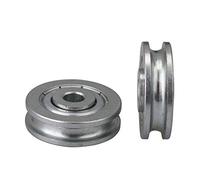 BQLZR Roulement rond Passif en acier Guide Poulie de roue Rail à roulettes Charge 167 kg pour enrouleur de corde de fil d'acier de roue Lot de 2 Épaisseur de poulie à roulement 8 mm