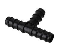 BQLZR Tee Raccord de tuyau en plastique noir PE16 15.5mm Dia Raccord en forme de T de barbelé Pipe Raccord pour système de goutte Pack de 20