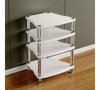 BQZKTVED Meuble HiFi Robuste Modulaire, Support Multimédia AV Multi-Tiers avec Pieds Vibration, Meuble de Rangement pour Ampli CD Platine au Salon et Studio d'Enregistrement